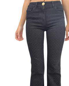 Simona Corsellini Jeans zampa con applicazioni