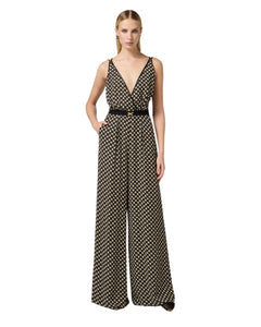 Elisabetta Franchi Tuta logo in georgette