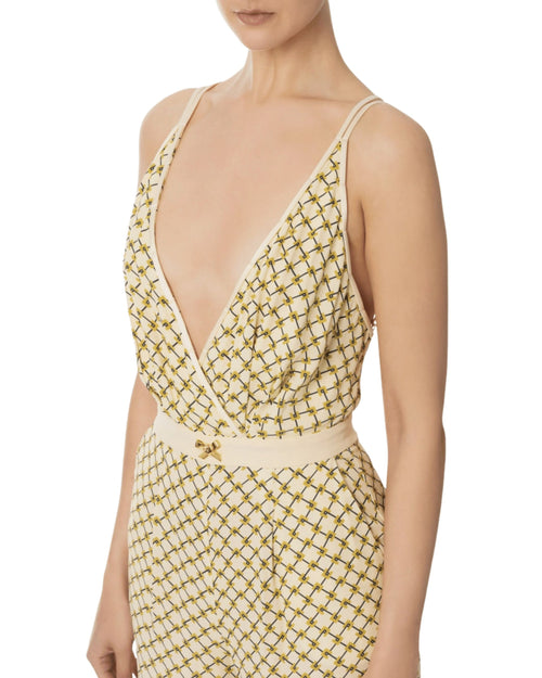 Elisabetta Franchi Tuta logo in georgette