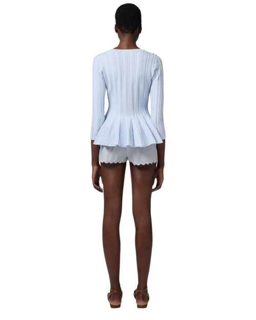 Elisabetta Franchi maglia cardigan con baschina a pieghe