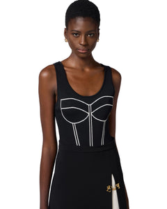 Elisabetta Franchi Top con disegno corsetto