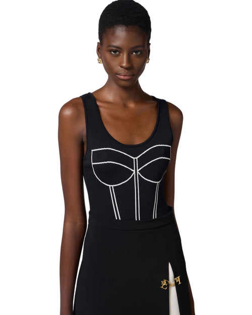 Elisabetta Franchi Top con disegno corsetto