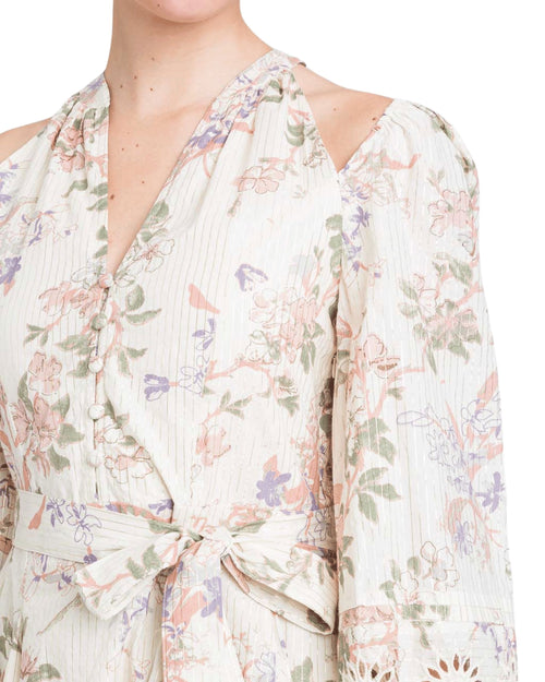 Twinset Abito corto floreale in cotone