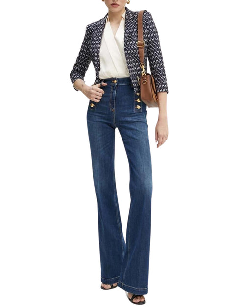Jeans zampa Elisabetta Franchi con bottoniera