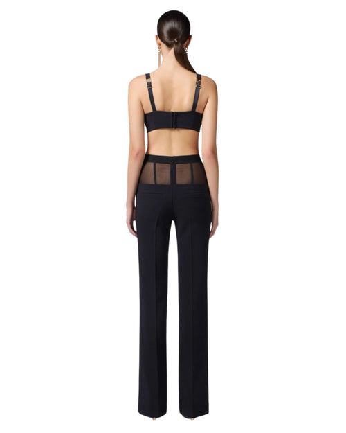 Elisabetta Franchi Pantalone con baschina in tulle