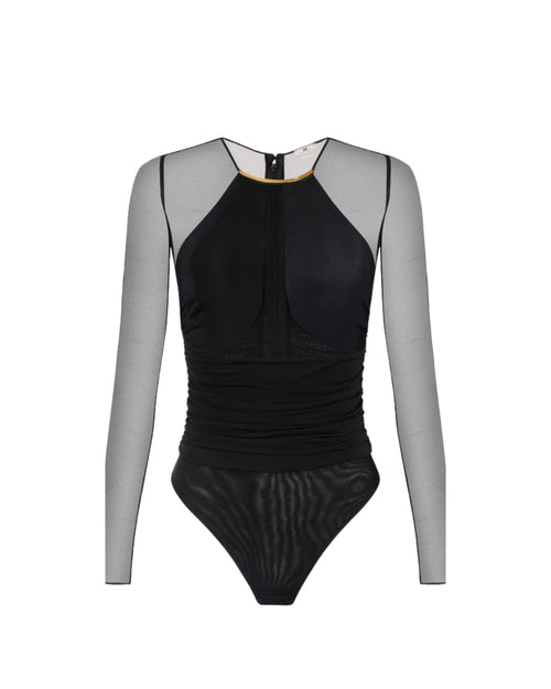 Elisabetta Franchi Body in jersey crêpe e tulle