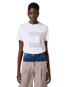 Elisabetta Franchi T-shirt in jersey con ricamo macro logo