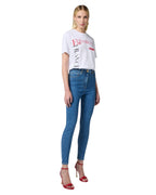 Elisabetta Franchi T-shirt in jersey di cotone con stampa logo