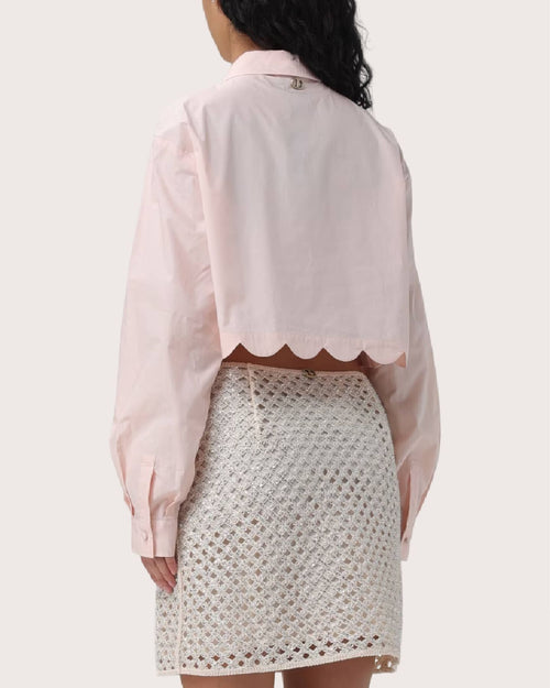 Twinset camicia crop in cotone