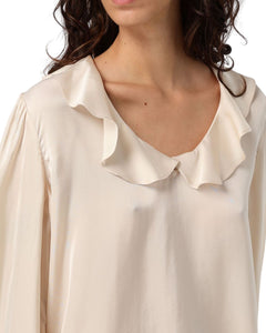 Blusa elegante scollo V con volant Twinset 242TP2138