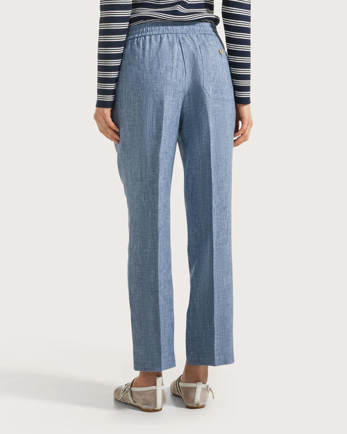 19.70 By Seventy Pantalone elasticato in misto lino