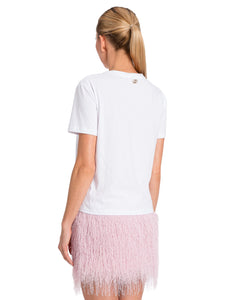 Twinset T-shirt in cotone con fiocco in tulle
