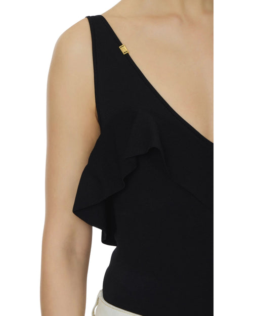 Elisabetta Franchi Body in maglia con balza
