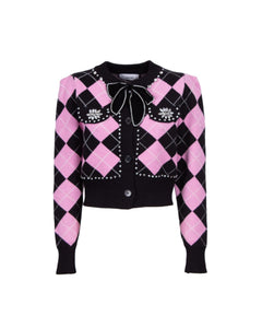 Cardigan fantasia rombi con strass Odi Odi Eraclea