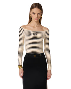 Elisabetta Franchi Body logo a righe