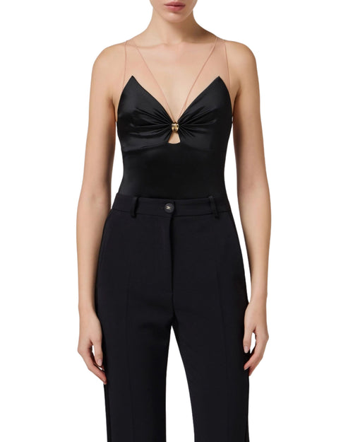 Elisabetta Franchi Body in lycra e tulle