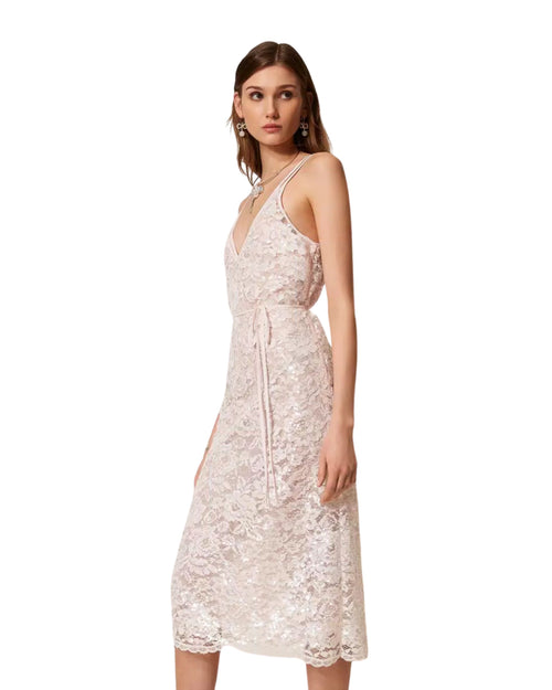 Twinset Abito elegante in pizzo con paillettes
