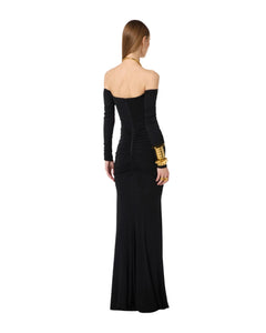 Elisabetta Franchi Abito Red Carpet scollo cuore e drappeggi