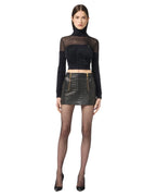 Elisabetta Franchi maglia dolcevita effetto pelliccia