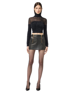 Elisabetta Franchi maglia dolcevita effetto pelliccia