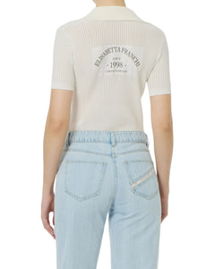 Elisabetta Franchi Polo in maglia con stampa logo