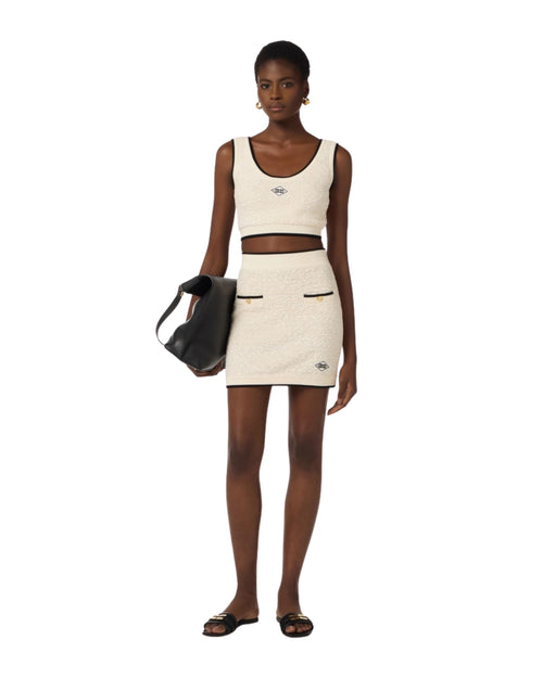 Elisabetta Franchi Top crop in ciniglia