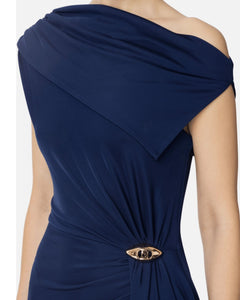 Elisabetta Franchi Abito Red Carpet scollo asimmetrico e spacco