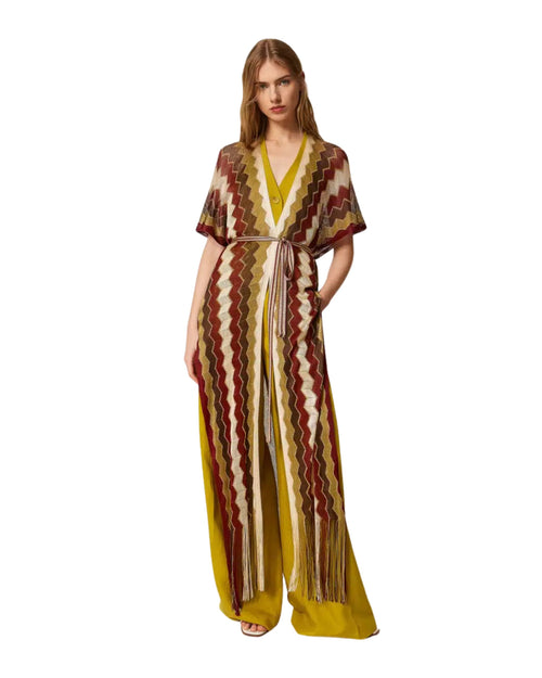 Twinset Kaftano a righe multicolor