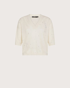 Seventy Maglia in cotone e lino con strass