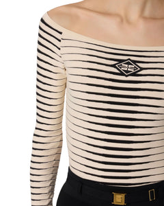 Elisabetta Franchi Body logo a righe