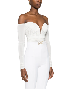 Elisabetta Franchi Body scollo cuore e drappeggi