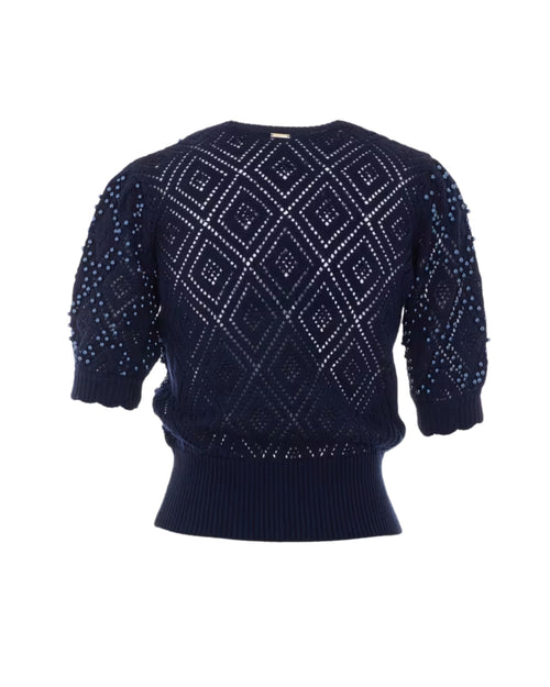Twinset Maglia in cotone con perle