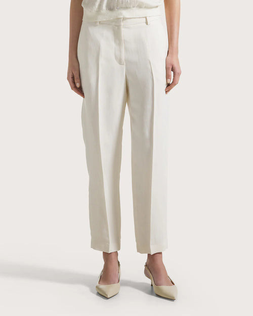Seventy Pantalone carrot fit in misto lino