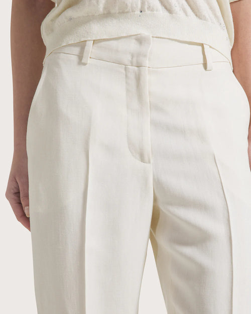 Seventy Pantalone carrot fit in misto lino