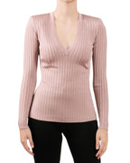 Elisabetta Franchi maglia aderente scollo V a coste