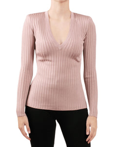 Elisabetta Franchi maglia aderente scollo V a coste