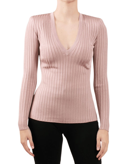 Elisabetta Franchi maglia aderente scollo V a coste