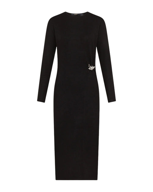 Seventy Abito lungo con drappeggio e spilla