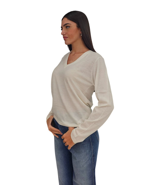 Maglia sottogiacca scollo V in lana merino MT3697 900340