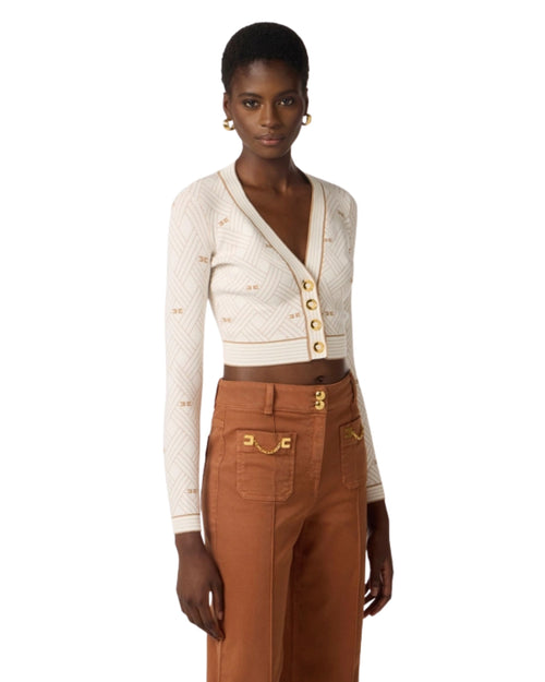Elisabetta Franchi Cardigan logo crop