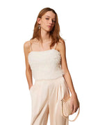 Twinset top con balze in tulle
