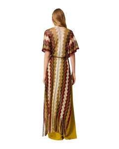 Twinset Kaftano a righe multicolor