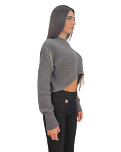 Maglia cropped in lana e cashmere A24CPMGE14