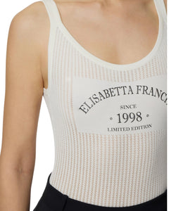 Elisabetta Franchi Body in maglia con stampa logo