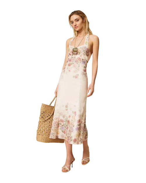 Twinset Abito longuette in fantasia floreale