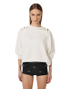 Elisabetta Franchi Felpa cut out con ricamo logo