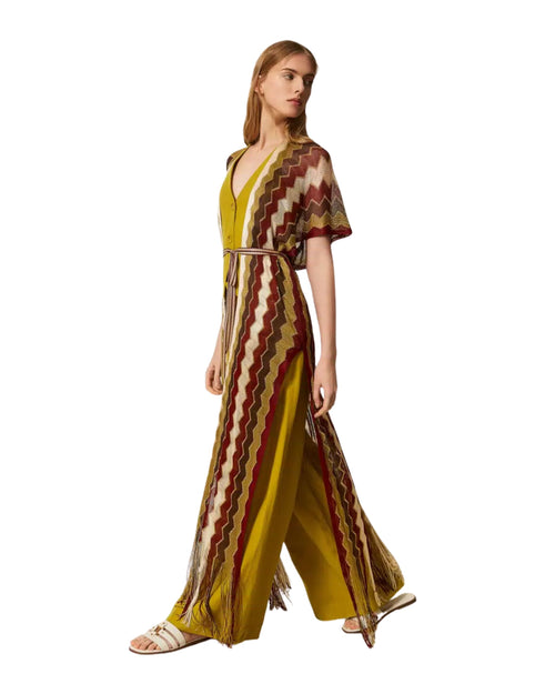 Twinset Kaftano a righe multicolor