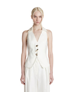 Simona Corsellini Gilet con bottoni colore oro