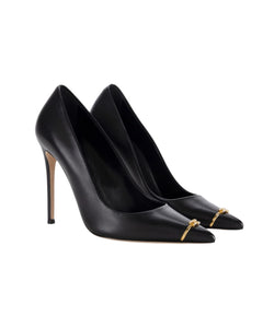 Elisabetta Franchi  Décolleté in nappa con logo strass