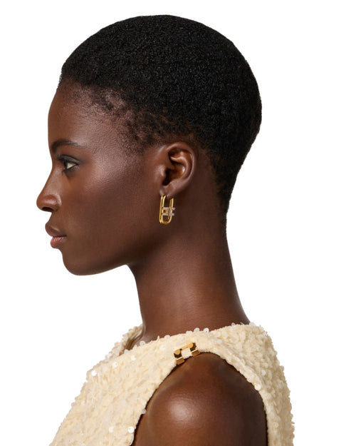 Elisabetta Franchi Orecchini logo strass